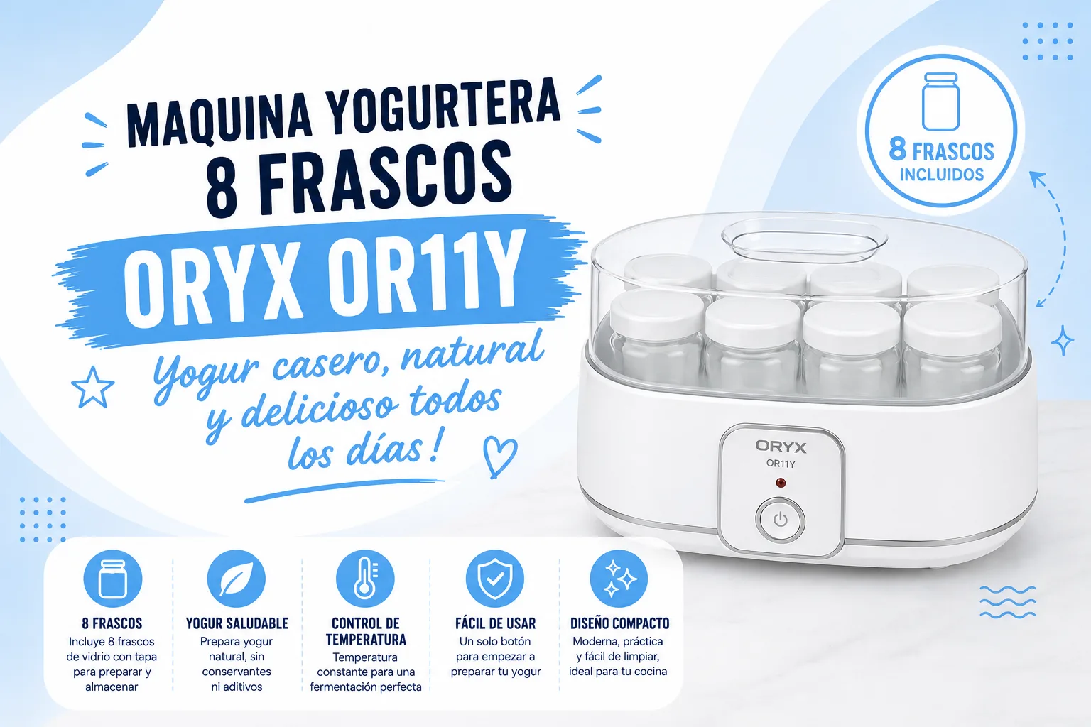 ¡Chau conservantes! Hacé yogur casero riquísimo con la Yogurtera Oryx